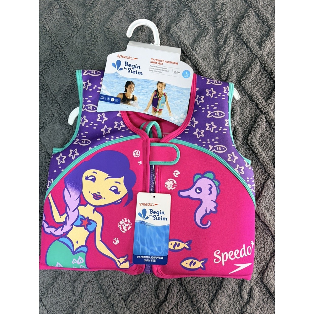 NWT Speedo Kids Swim Vest UV 50+ Block The Burn Youth 45-60lbs